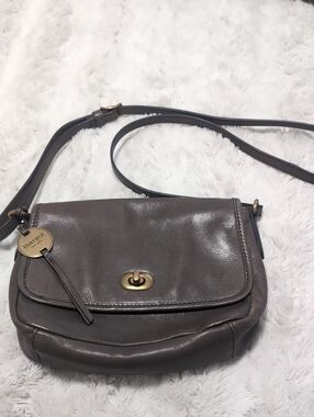 margot Taupe Leather Crossbody with Turn-Lock Accent